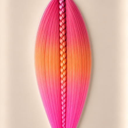 Easy Braid invlechthaar roze koraal peach ombre - De HaarBoetiek
