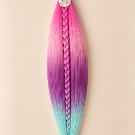 Easy Braid invlechthaar roze rose hot plum light mint ombre 4-1