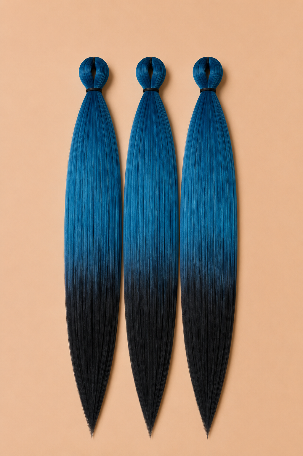 Sapphire blauw zwart ombre invlechthaar 3-in-1 Easy Braid pre-stretched