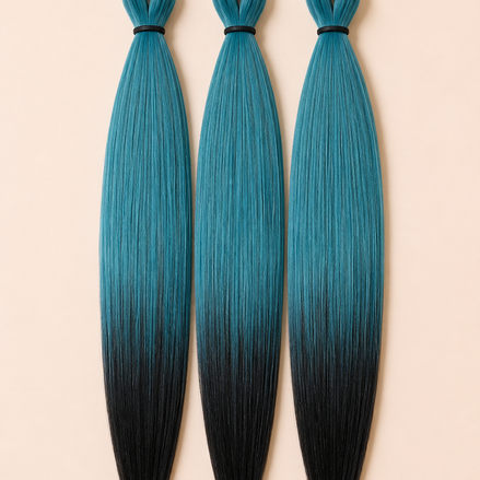 RastAfri Easy Braid 3-in-1 Teal zwart ombre invlechthaar