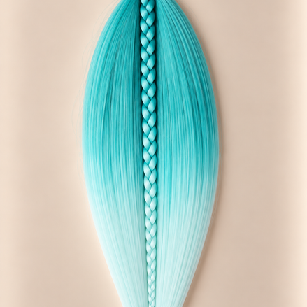 Easy Braid invlechthaar turquoise aqua ijsblauw ombre - De HaarBoetiek