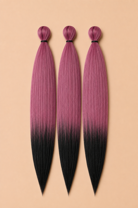 Easy Braid 3-in-1 wijnrood zwart ombre kanekalon invlechthaar 75 cm