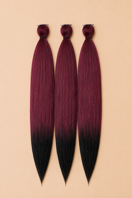 Easy Braid 3-in-1 kanekalon invlechthaar wijnrood zwart ombre 75 cm