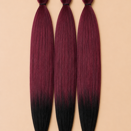 Easy Braid 3-in-1 kanekalon invlechthaar wijnrood zwart ombre 75 cm