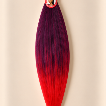 Easy Braid X-Smart 68 invlechthaar donkerpaars magenta rood ombre 70 cm