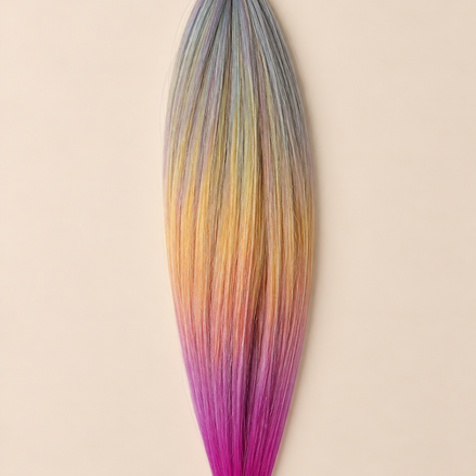 Easy Braid invlechthaar zilver peach roze magenta ombre - De HaarBoetiek