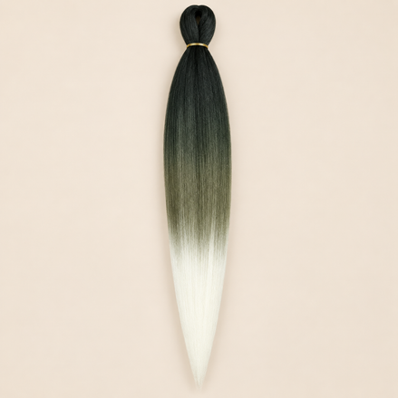 Easy Braid zwart olijfgroen wit ombre kanekalon vlechthaar 70 cm
