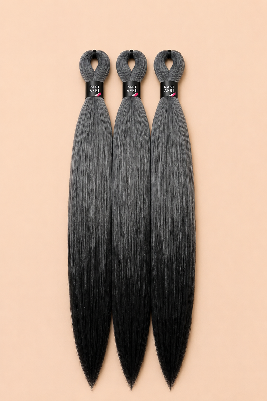 Easy Braids Blackearth zwart grijs ombre set van 3 - De HaarBoetiek