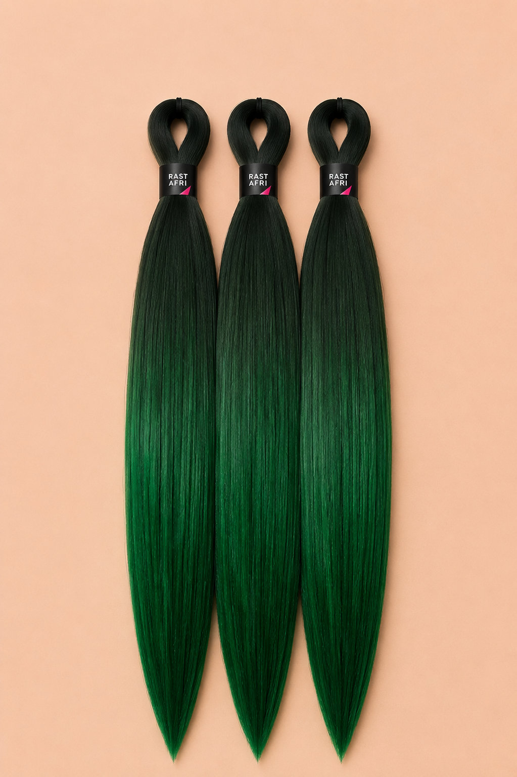Easy Braids Jungle Green invlechthaar set van 3 zwart groen
