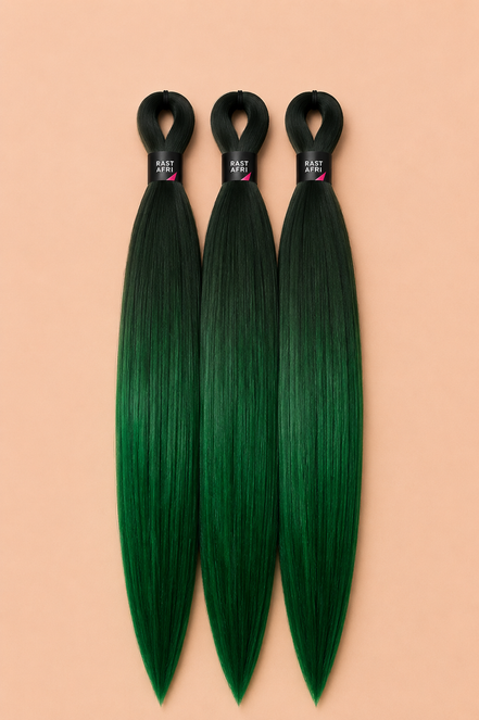 Easy Braids Jungle Green invlechthaar set van 3 zwart groen