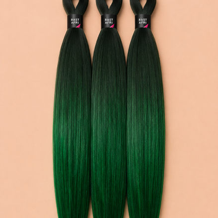 Easy Braids Jungle Green invlechthaar set van 3 zwart groen