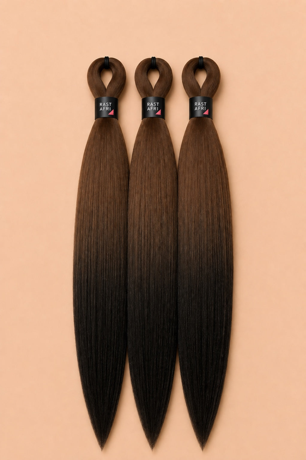 Easy Braids ombre bruin zwart invlechthaar set van 3 - De HaarBoetiek