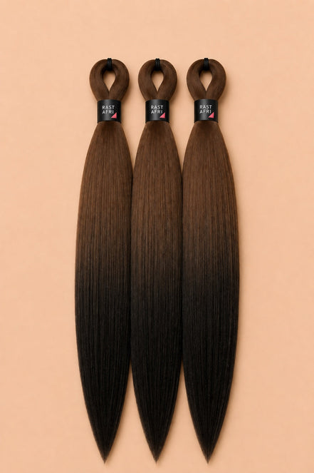 Easy Braids ombre bruin zwart invlechthaar set van 3 - De HaarBoetiek