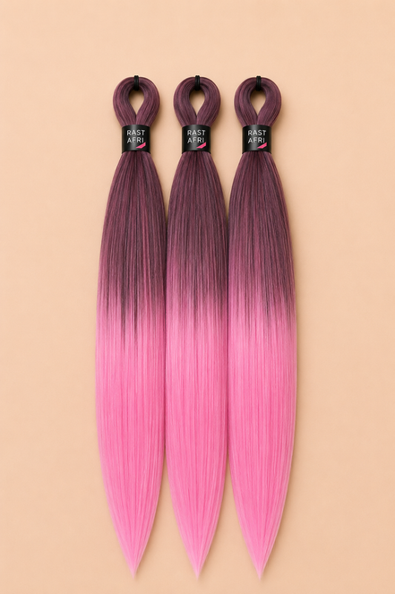 Easy Braids Pink Molasses invlechthaar set van 3 roze ombre