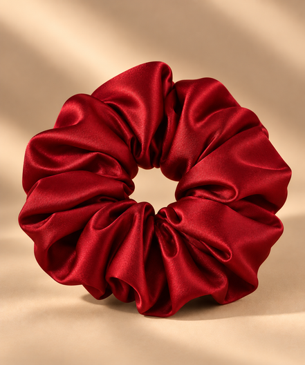 Extra grote satijnen scrunchie rood 15 cm - De HaarBoetiek