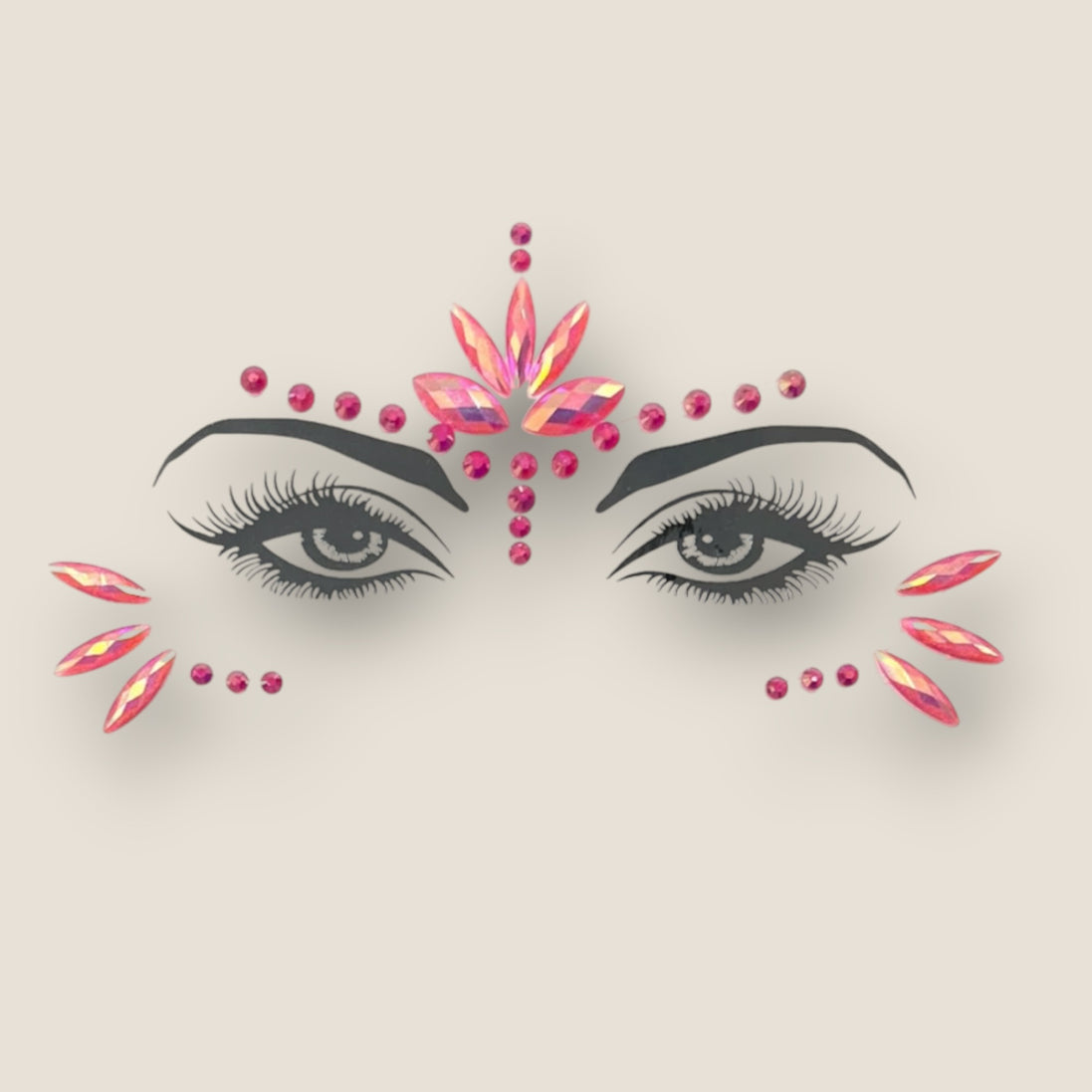 Roze gezichtsteentjes festival – face jewels