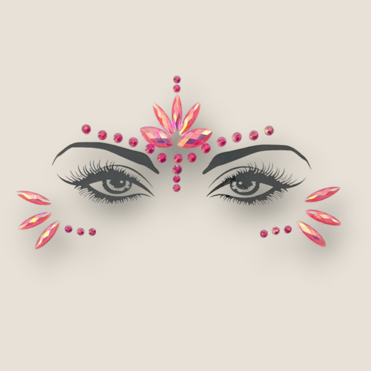 Roze gezichtsteentjes festival – face jewels