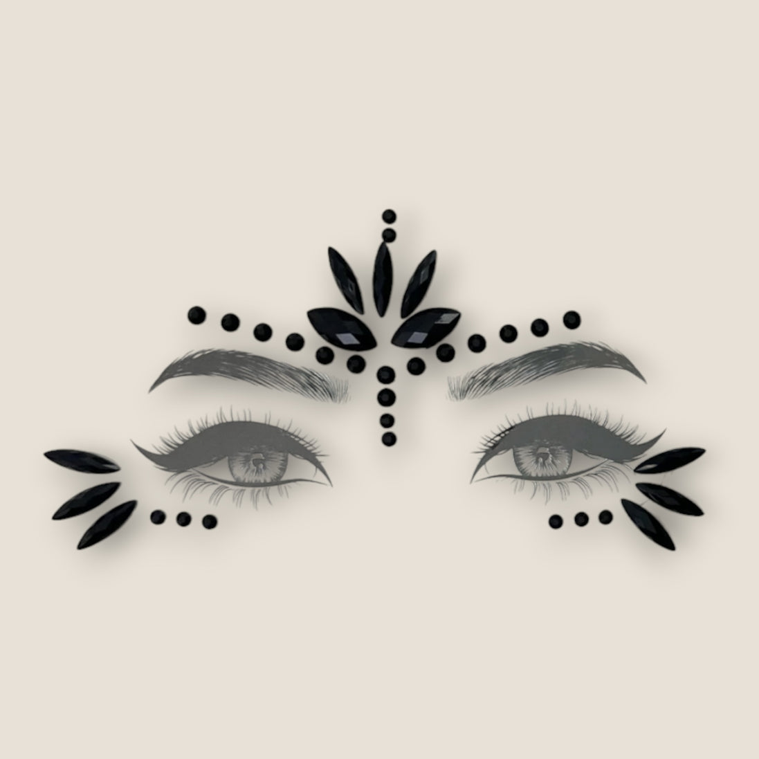 Zwarte gezichtsteentjes festival – face jewels