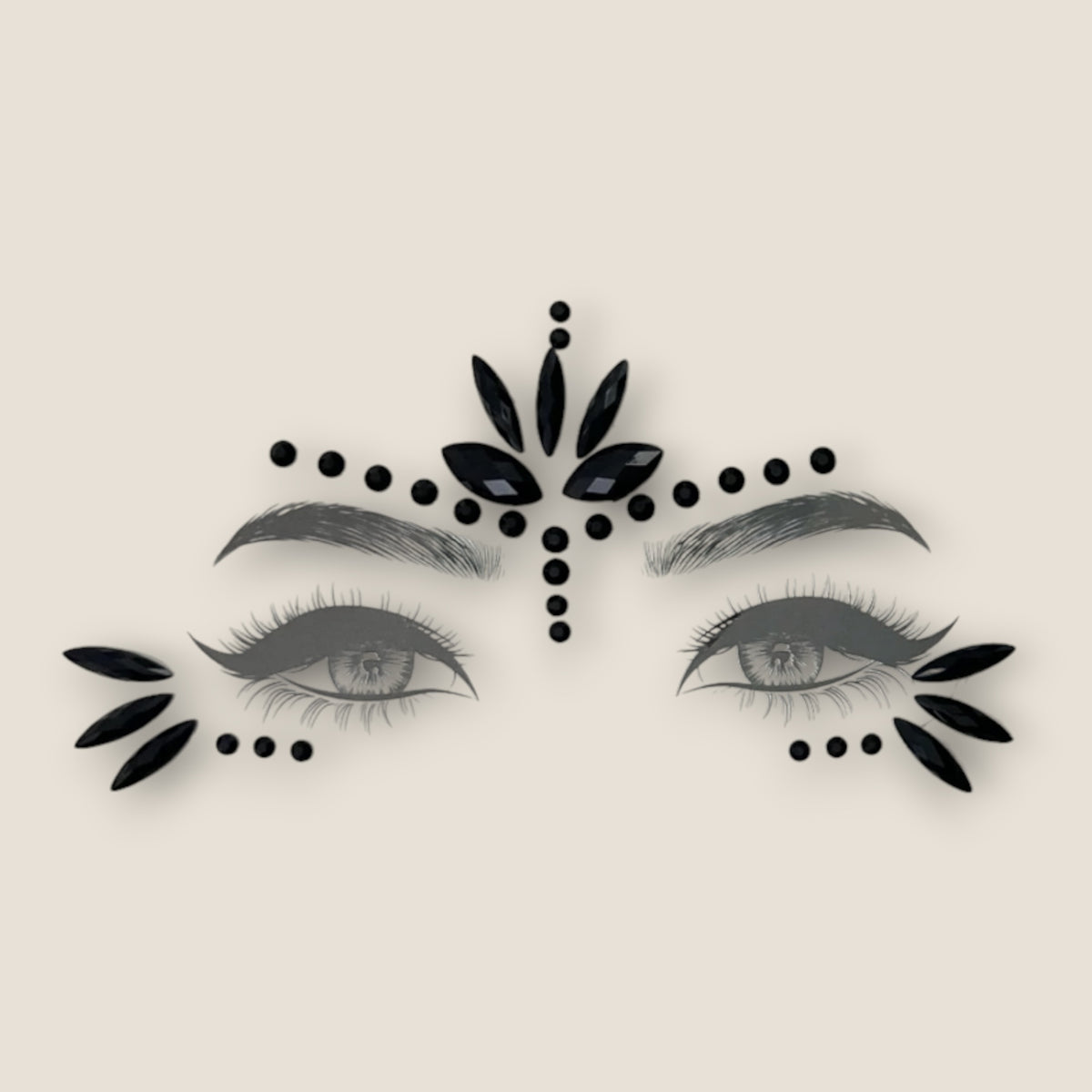 Zwarte gezichtsteentjes festival – face jewels