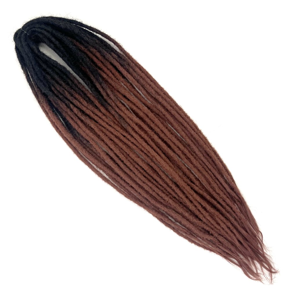 Fake Dreads 60 cm – Zwart-koperbruin ombre (T1B/30) – 10 stuks – De HaarBoetiek