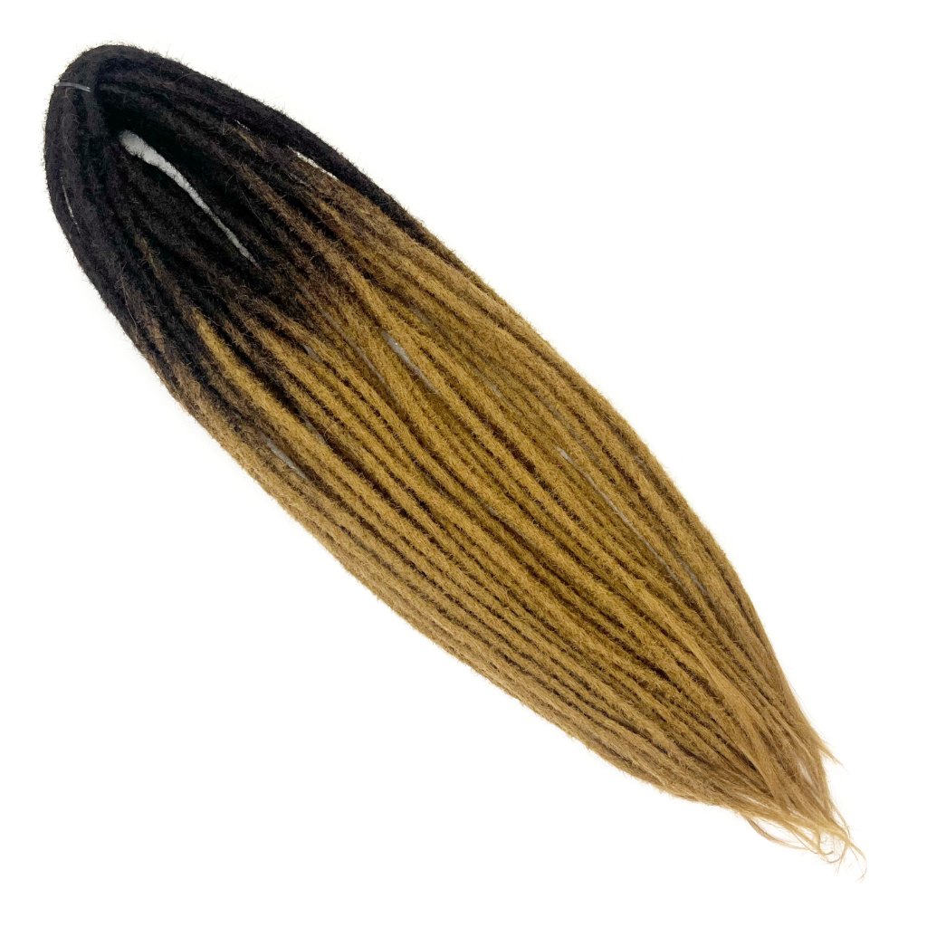 Fake Dreads 60 cm – Zwart-honingblond ombre (T1B/27) – 10 stuks – De HaarBoetiek