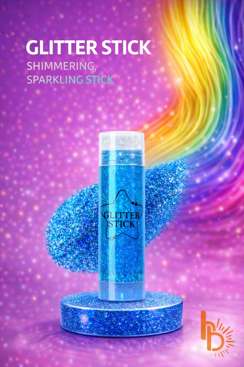 Glitter stick blauw - De haarboetiek 