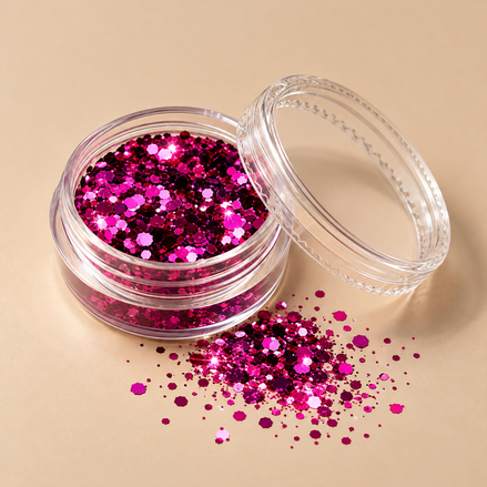 Magenta glitters voor gezicht en lichaam - De HaarBoetiek