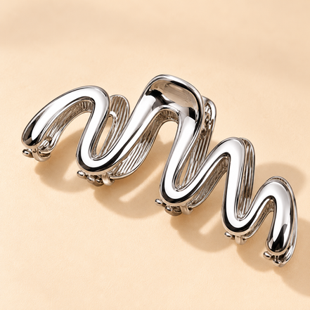 Golvende Haarklem – Zilver – De HaarBoetiek