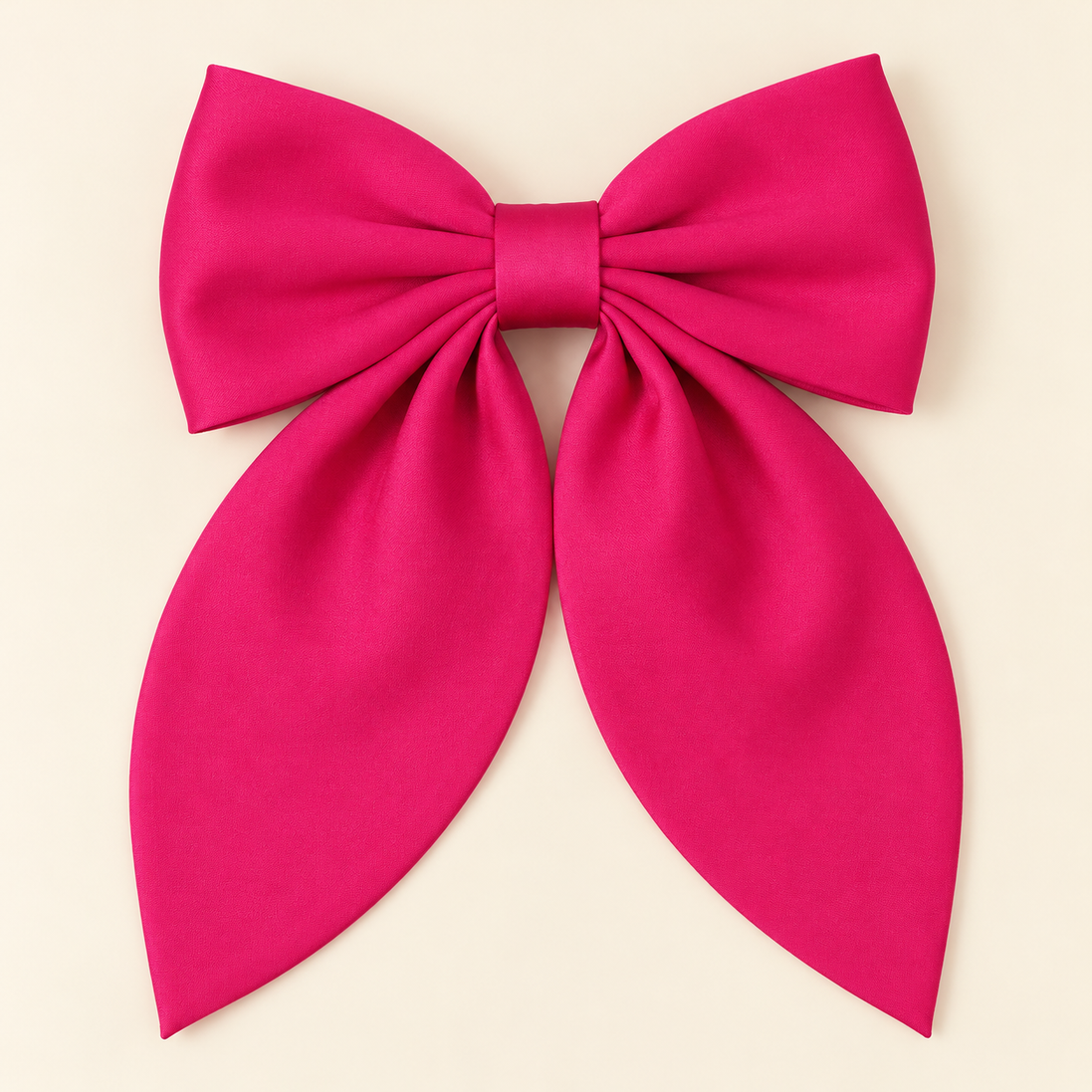 Grote Strik Haarclip met Lange Staarten – Fuchsia – 1 stuk – De HaarBoetiek