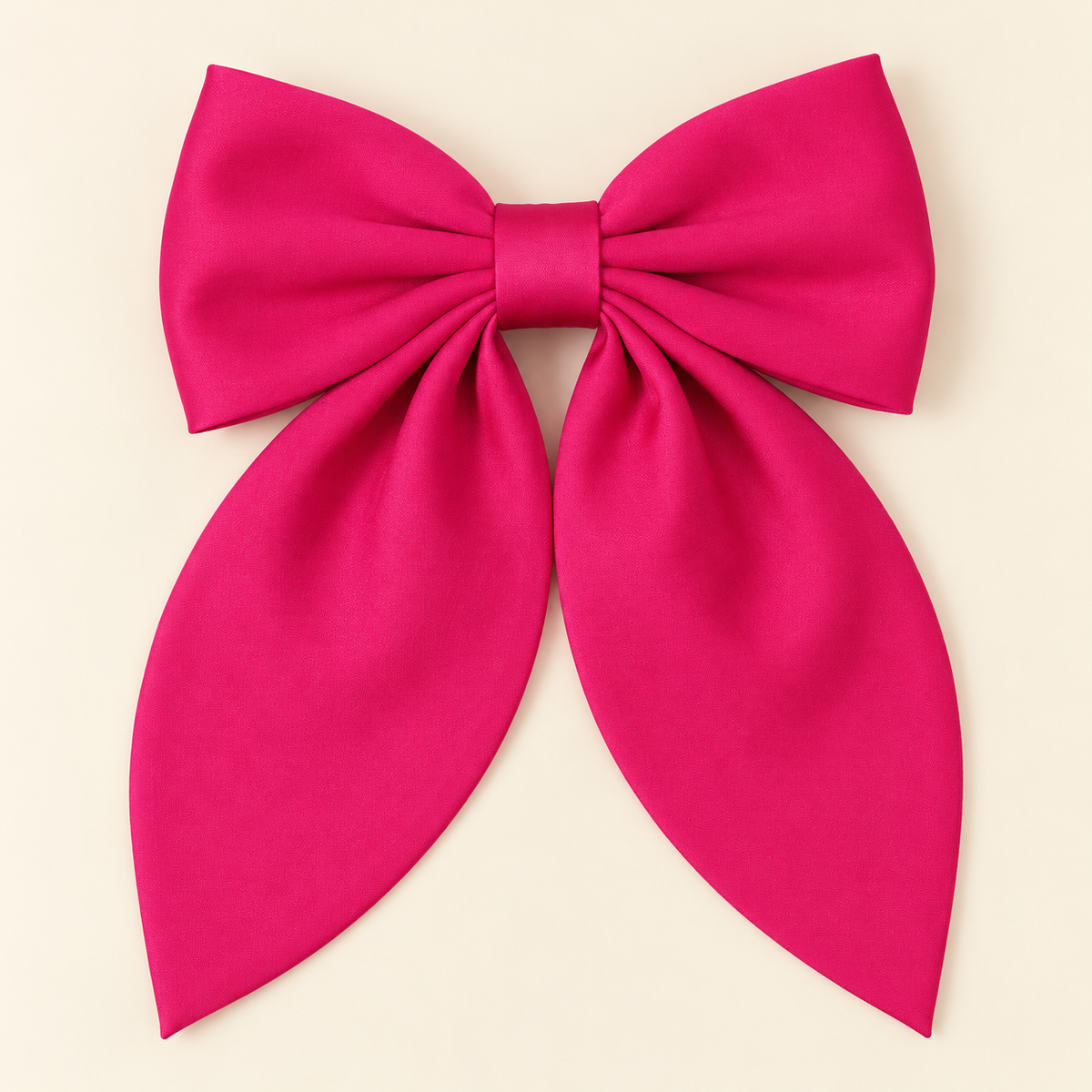 Grote Strik Haarclip met Lange Staarten – Fuchsia – 1 stuk – De HaarBoetiek
