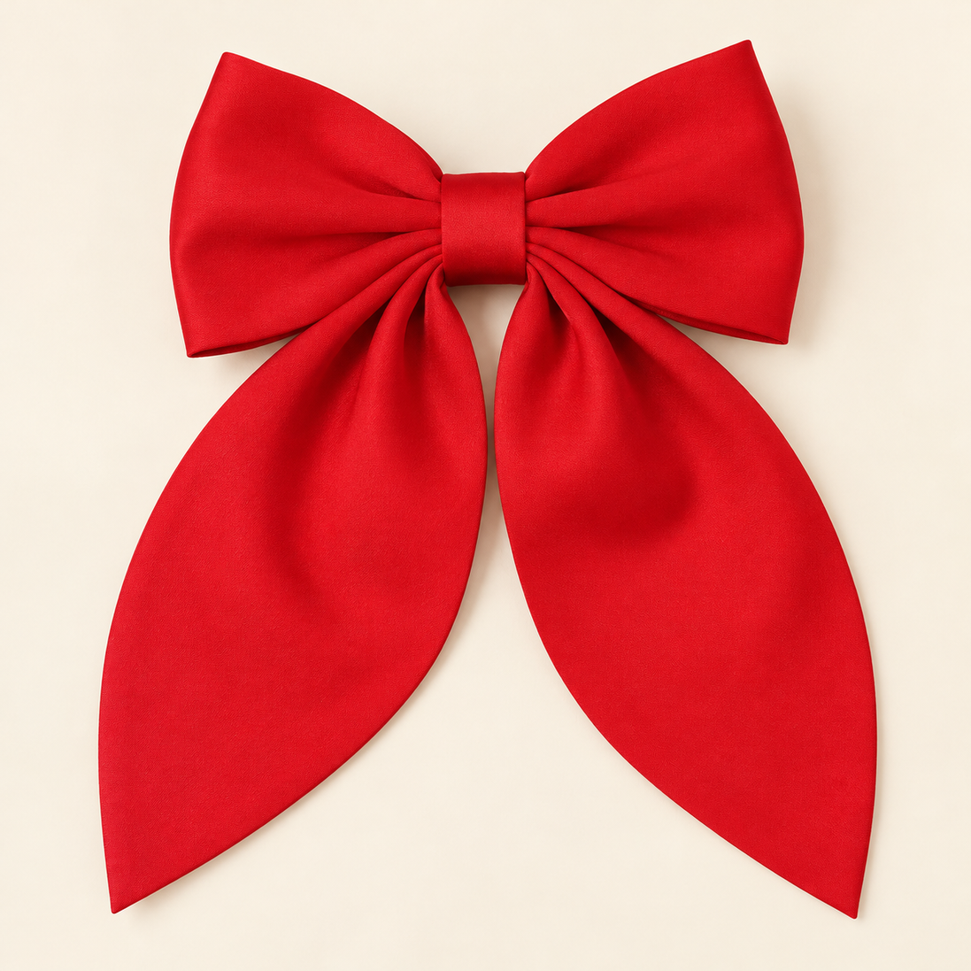 Grote Strik Haarclip met Lange Staarten – Rood – 1 stuk – De HaarBoetiek