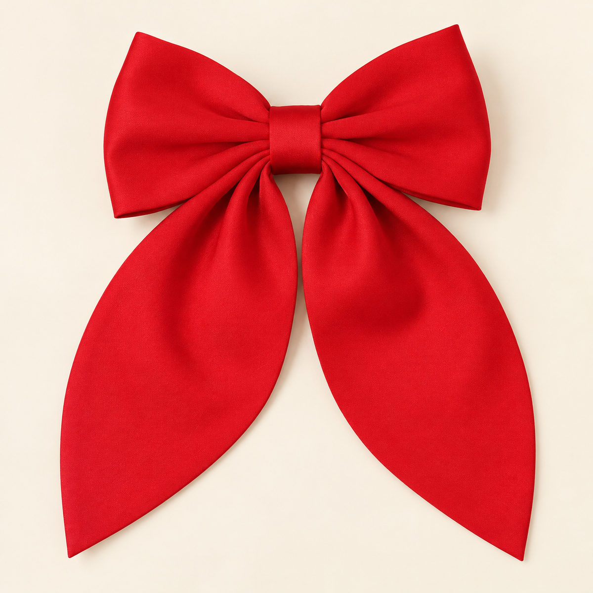 Grote Strik Haarclip met Lange Staarten – Rood – 1 stuk – De HaarBoetiek