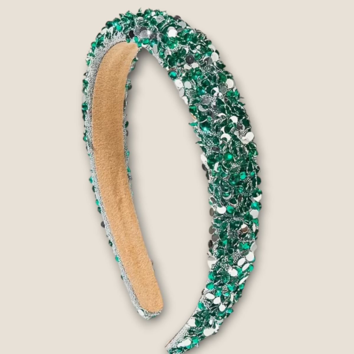 Haarband met glinsterende decoratie – Groen – De HaarBoetiek