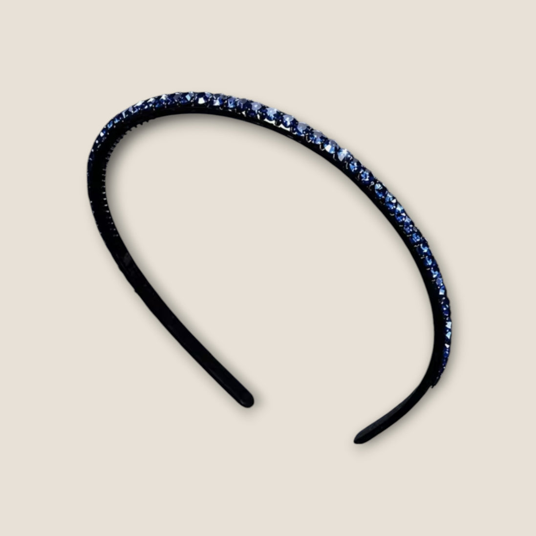 Smalle strass haarband – Blauw – De HaarBoetiek