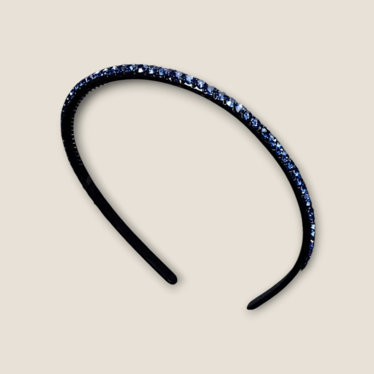 Smalle strass haarband – Blauw – De HaarBoetiek