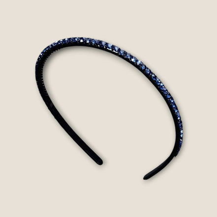 Smalle strass haarband – Blauw – De HaarBoetiek