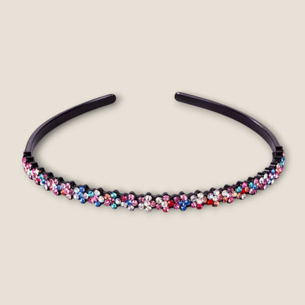 Haarband met strass bloemetjes – Multicolor – De HaarBoetiek