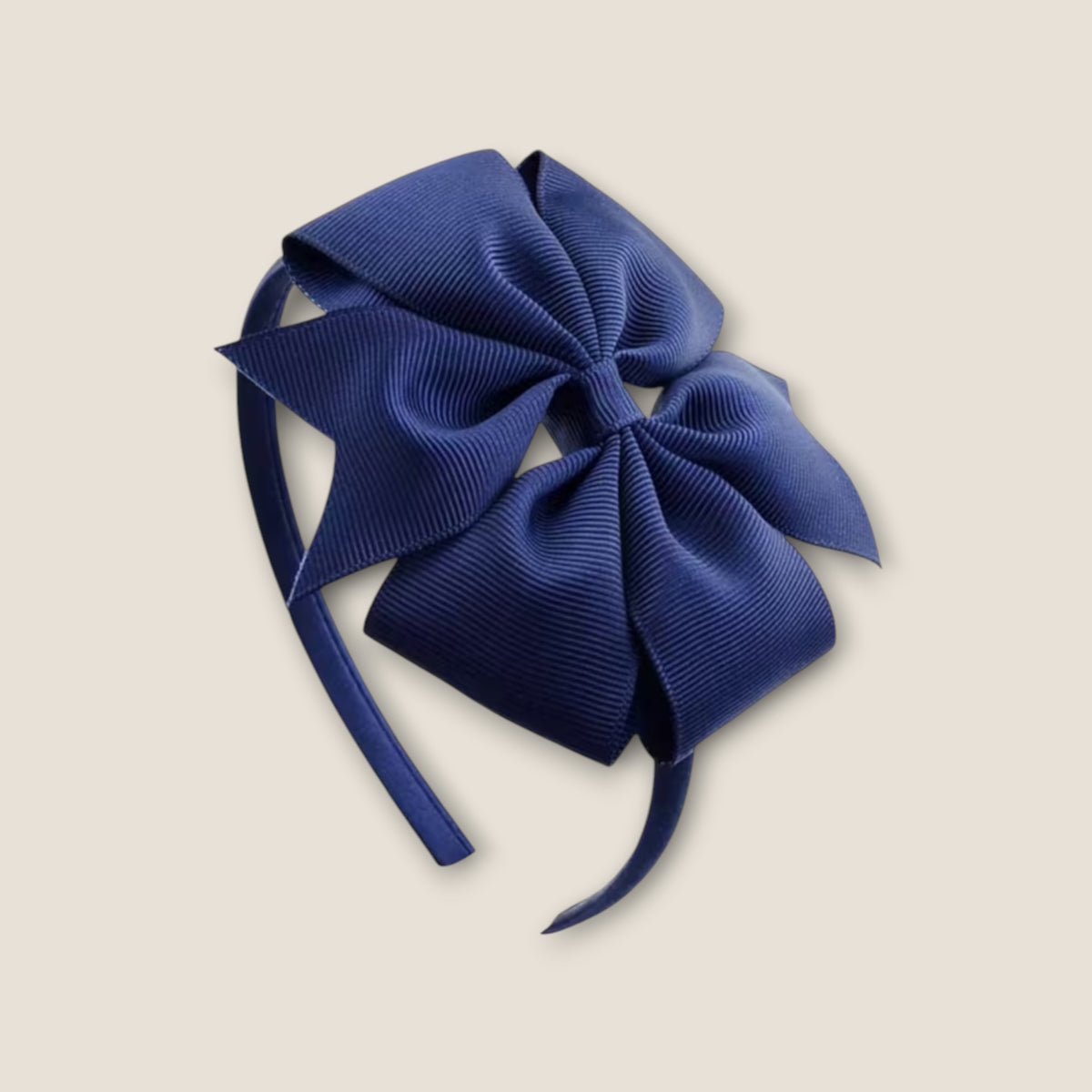 Haarband met grote strik – Donkerblauw – De HaarBoetiek