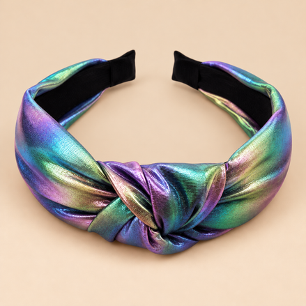 Glanzende Knoophaarband – Multicolor – De HaarBoetiek