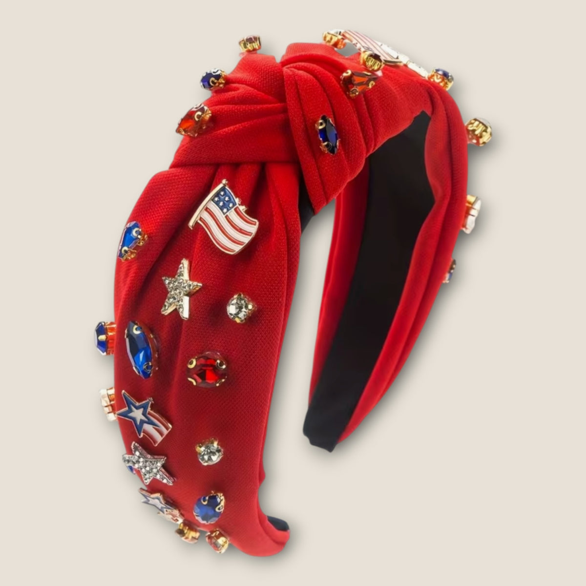 Rode Haarband USA met Strass – De HaarBoetiek