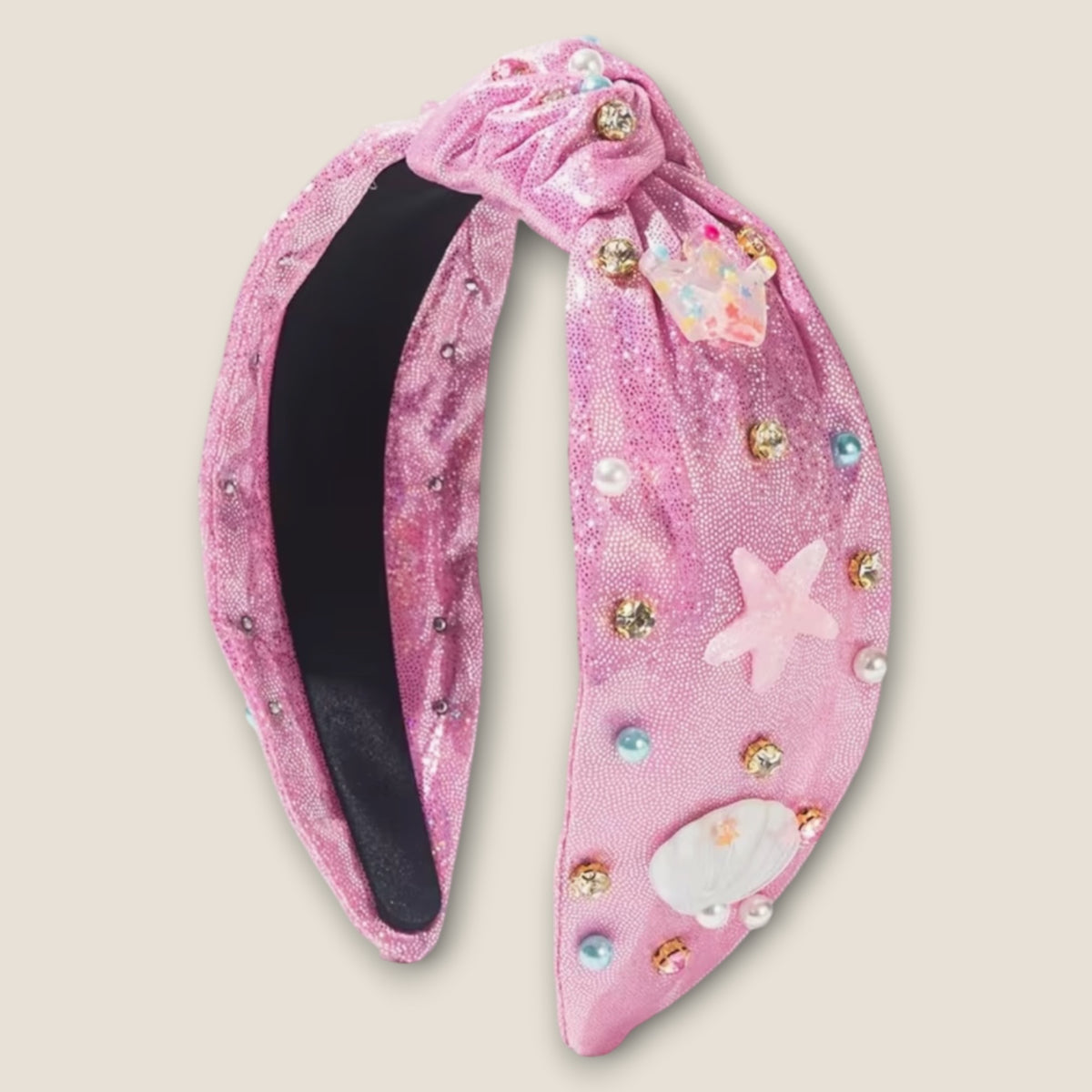Roze Haarband Zeesterren & Schelpen – De HaarBoetiek