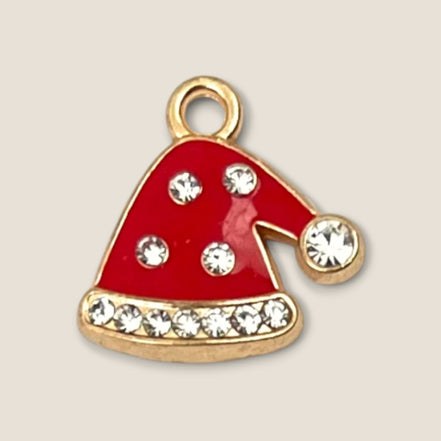 Haarbedel Kerstmuts Rood Goud