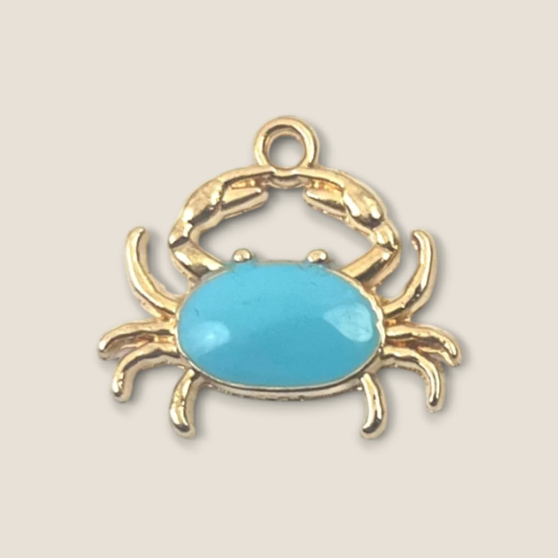 Haarbedel Krab Turquoise Goud