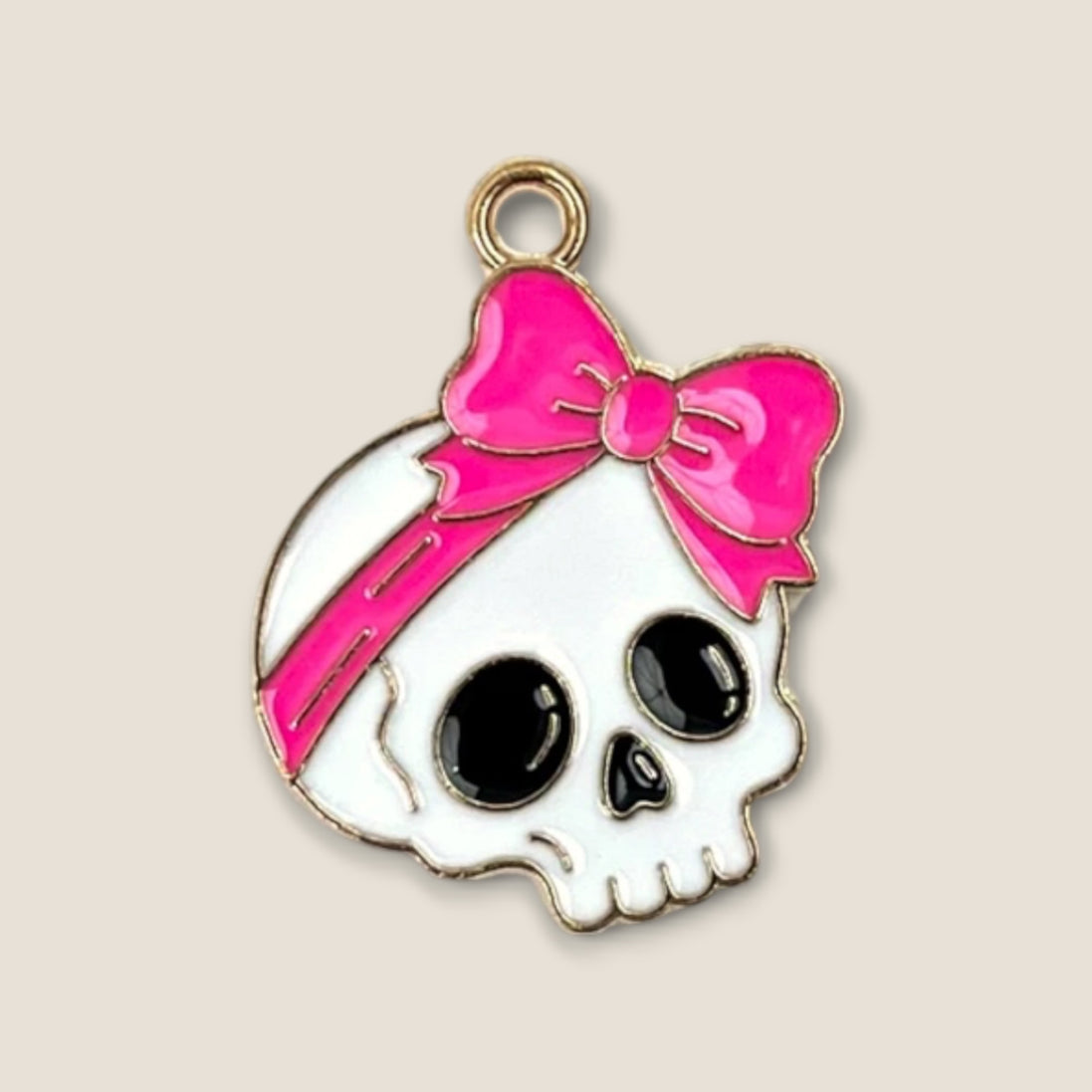 Haarbedel Skull Roze Strik