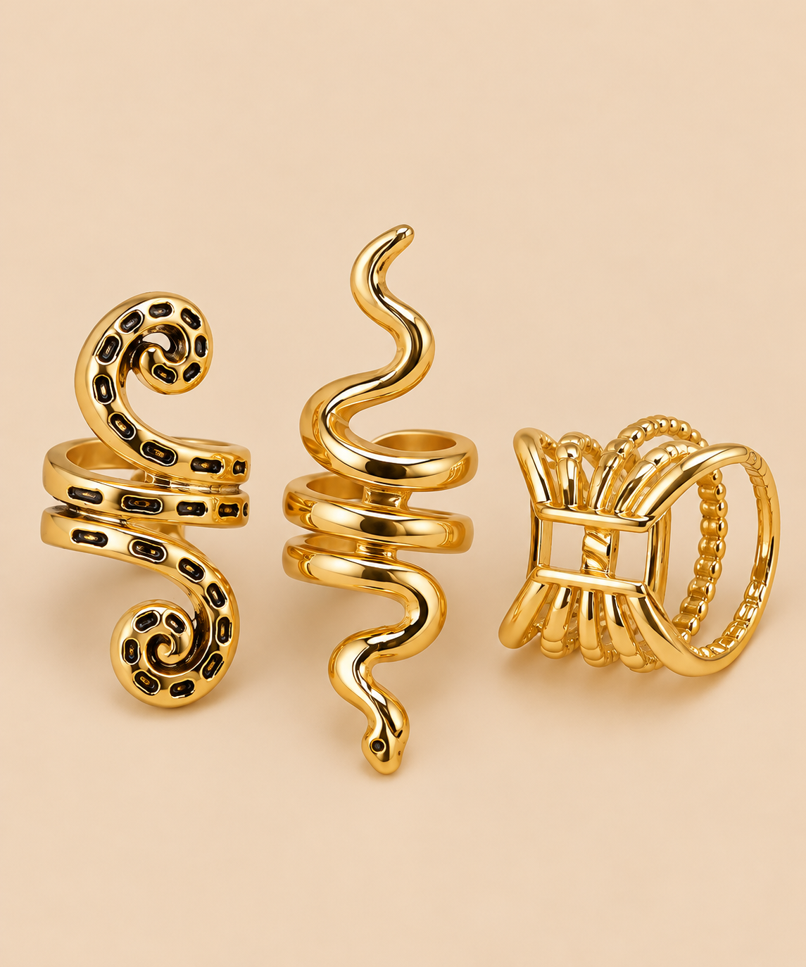 Gouden Haarbedels – Set van 3 – De HaarBoetiek
