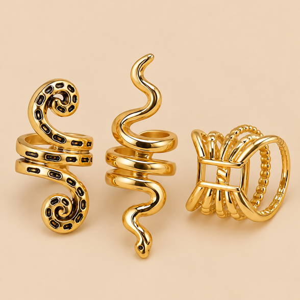 Gouden Haarbedels – Set van 3 – De HaarBoetiek