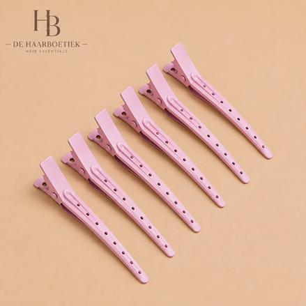 De HaarBoetiek roze metalen kappersclips set van 24 stuks