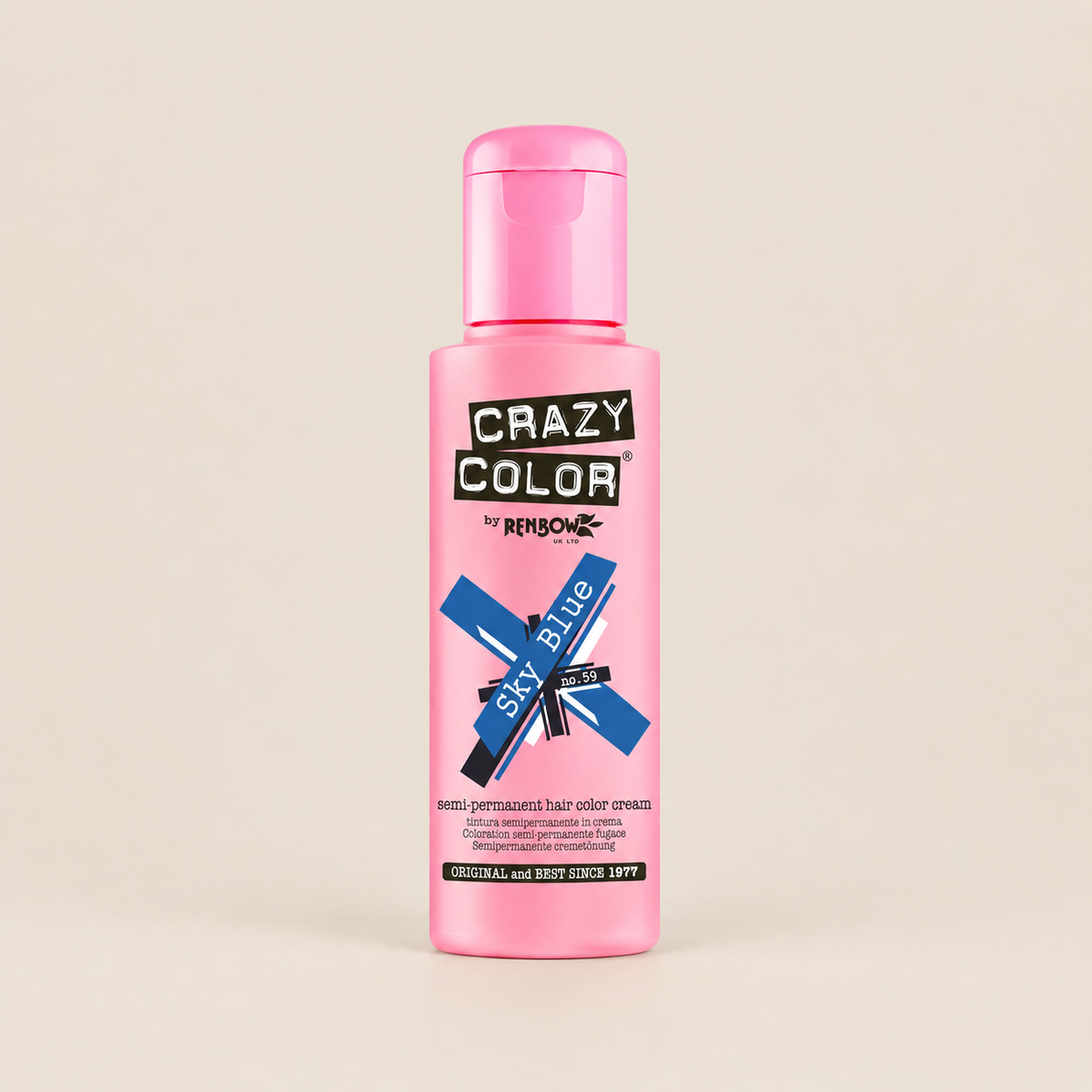 Crazy Color Sky Blue – Blauwe semi-permanente haarverf 100 ml – De HaarBoetiek