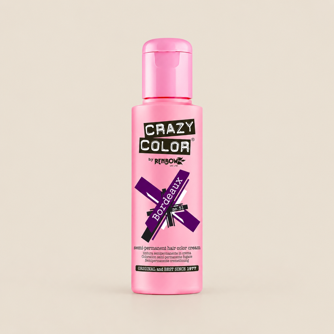 Crazy Color Bordeaux – Bordeauxrode semi-permanente haarverf 100 ml – De HaarBoetiek