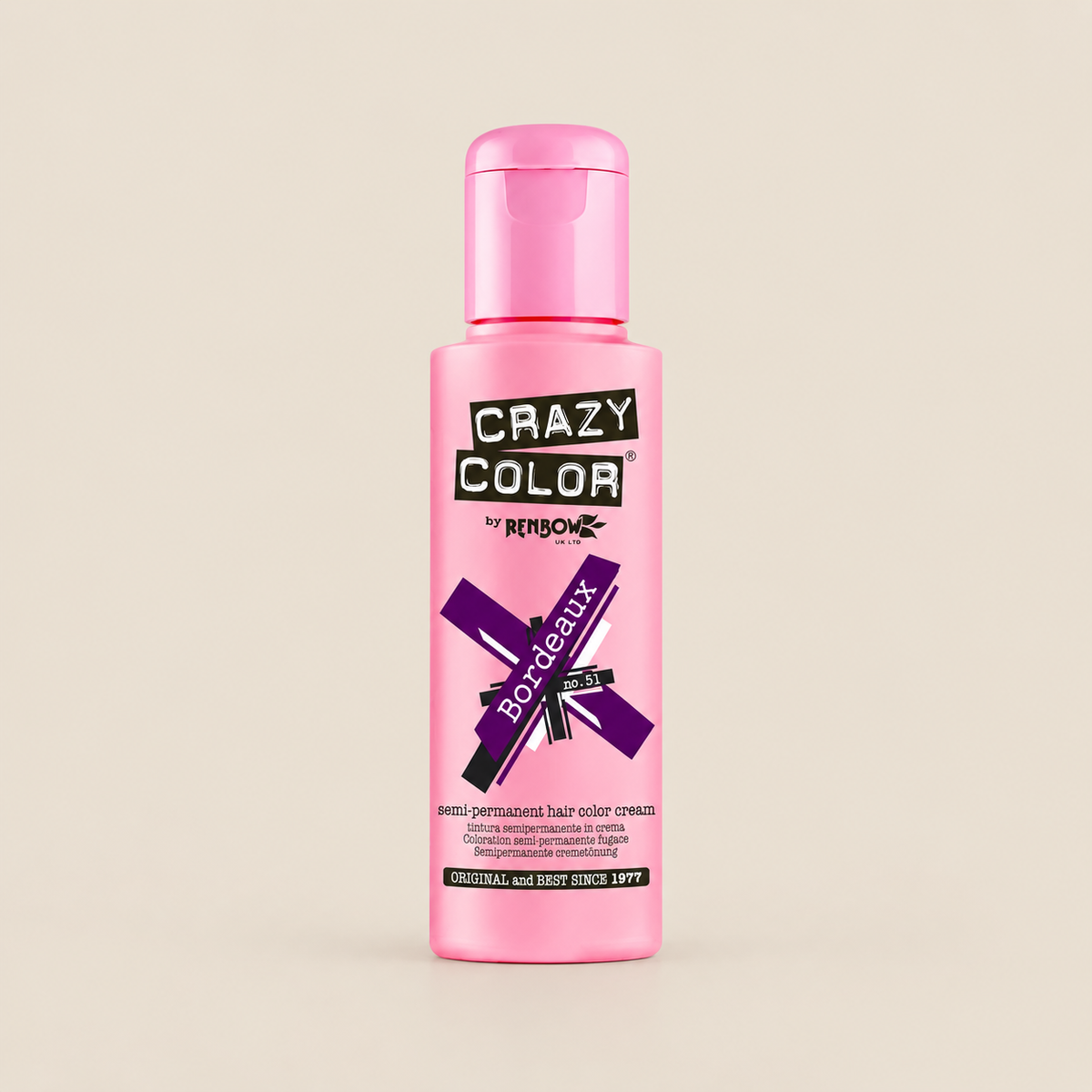 Crazy Color Bordeaux – Bordeauxrode semi-permanente haarverf 100 ml – De HaarBoetiek